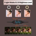 LED ринг лампа с трипод, осветление за TikTok, streaming, видео чат, с три режима