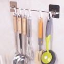 Закачалка за кухненски прибори със 6 куки БЕЗ ПРОБИВАНЕ