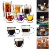 Чаша от двустенно стъкло за топли, студени напитки и кафе