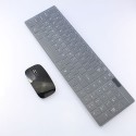 Комплект безжична клавиатура и мишка Wireless keyboard, Силиконово покритие, Черно и бяло