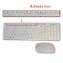 Комплект безжична клавиатура и мишка Wireless keyboard, Силиконово покритие, Черно и бяло