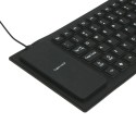 Клавиатура, силиконова, устойчива на заливане, прах и удари, USB Черна