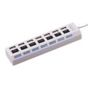 USB HUB РАЗКЛОНИТЕЛ СЪС 7 ПОРТА И ИНДИВИДУАЛНИ КЛЮЧОВЕ, ДО 480MBPS