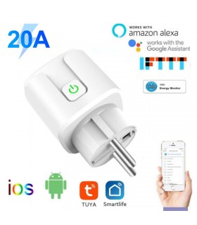 Смарт Wifi контакт за 20 ампера - за климатик, бойлер, печка и др.