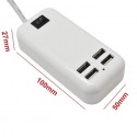 USB Зарядно / 4 порта / 220V, 3A, 15W