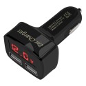 4 в 1Зарядно за кола с 2 usb 3.1A Волтметър, Амперметър