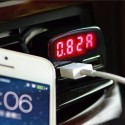 4 в 1Зарядно за кола с 2 usb 3.1A Волтметър, Амперметър