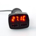 4 в 1Зарядно за кола с 2 usb 3.1A Волтметър, Амперметър