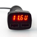 4 в 1Зарядно за кола с 2 usb 3.1A Волтметър, Амперметър