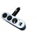 Разклонител за запалка с 3 гнезда и USB, 12V-24V, Твърдо рамо