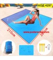 Голяма постелка за плаж незадържаща пясък - 210x100см