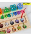 Дървена детска игра лабиринт с топчета, сортер и цифри 3 в 1