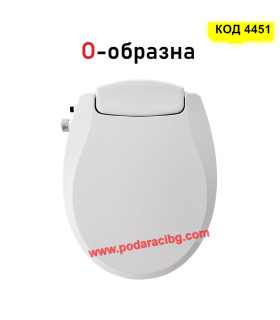 Дъска за тоалетна чиния с вградено биде с О-образна форма