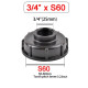 Капачка редукция S60x6 към 3/4″ за IBC бидон 1000 л