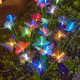 Цветни соларни лампи за градина с пеперуди – RGB LED декорация за двор