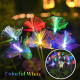Цветни соларни лампи за градина с пеперуди – RGB LED декорация за двор