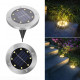 Соларна LED лампа за земя Disk Lights - 8 LED, топла жълта светлина, инокс