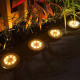 Соларна LED лампа за земя Disk Lights - 8 LED, топла жълта светлина, инокс