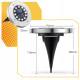 Соларна LED лампа за земя Disk Lights - 8 LED, топла жълта светлина, инокс
