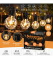 Водоустойчив LED гирлянд на 220V за външна употреба – 10 метра, 40 крушки
