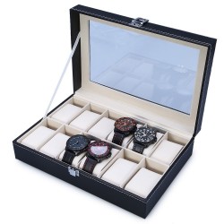 Кутия за часовници с 12 отделения, лукс