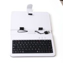 Калъф с клавиатура за таблети 7" 8" 9" и 10" бял и черен