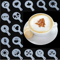 Шаблони за декорация на кафе, мляко и капучино - 16 бр.