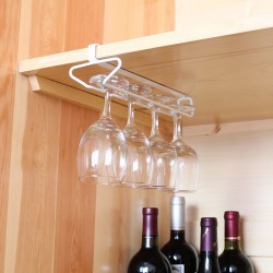 Поставка за чаши за вино за шкаф, държач за чаши със столче