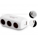 Разклонител за автомобилна запалка с 3 куплунга и 2бр. USB D23