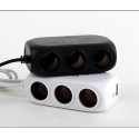 Разклонител за автомобилна запалка с 3 куплунга и 2бр. USB D23