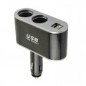 Разклонител за автомобилна запалка с две гнезда и 2 x USB ,модел 01002