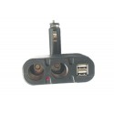 Двоен разклонител за запалка с 2бр. USB - модел 033
