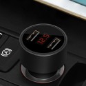 USB зарядно за кола + волтметър, кръгло