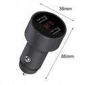 USB зарядно за кола + волтметър, кръгло