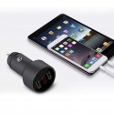 USB зарядно за кола + волтметър, кръгло