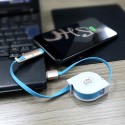 USB кабел 2в1 за адроид смартфони и Iphone, телескопичен