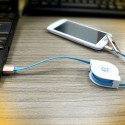 USB кабел 2в1 за адроид смартфони и Iphone, телескопичен