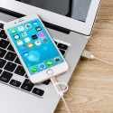 2-в-1 кабел за зареждане USB-A+Type-C за iPhone, 18W, 1м. текстилен