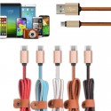 Луксозен, кожен USB кабел за зареждане на телефон, 1 м.