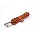 Луксозен, кожен USB кабел за зареждане на телефон, 1 м.