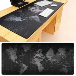 Голяма геймърска подложка за бюро с принт Карта на света