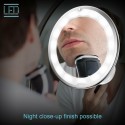 козметично огледало с 10-кратно увеличение, с LED осветление, с вакуумно закрепване