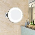 козметично огледало с 10-кратно увеличение, с LED осветление, с вакуумно закрепване