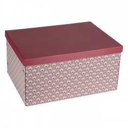 Картонена кутия с капак с място за етикет, цвят бордо 40x30x20 см.