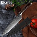 ПРОФЕСИОНАЛЕН ГОТВАРСКИ НОЖ 8", ИЗРАБОТЕН ОТ ДАМАСКА СТОМАНА С ПОДАРЪЧНА КУТИЯ
